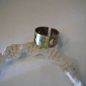 Brass moon adjustable ring